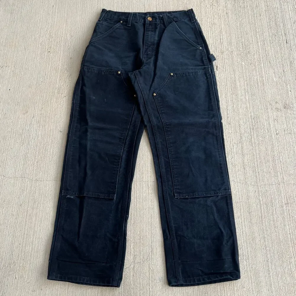 Carhartt B01 BLK black double knee work wear carpenter pants